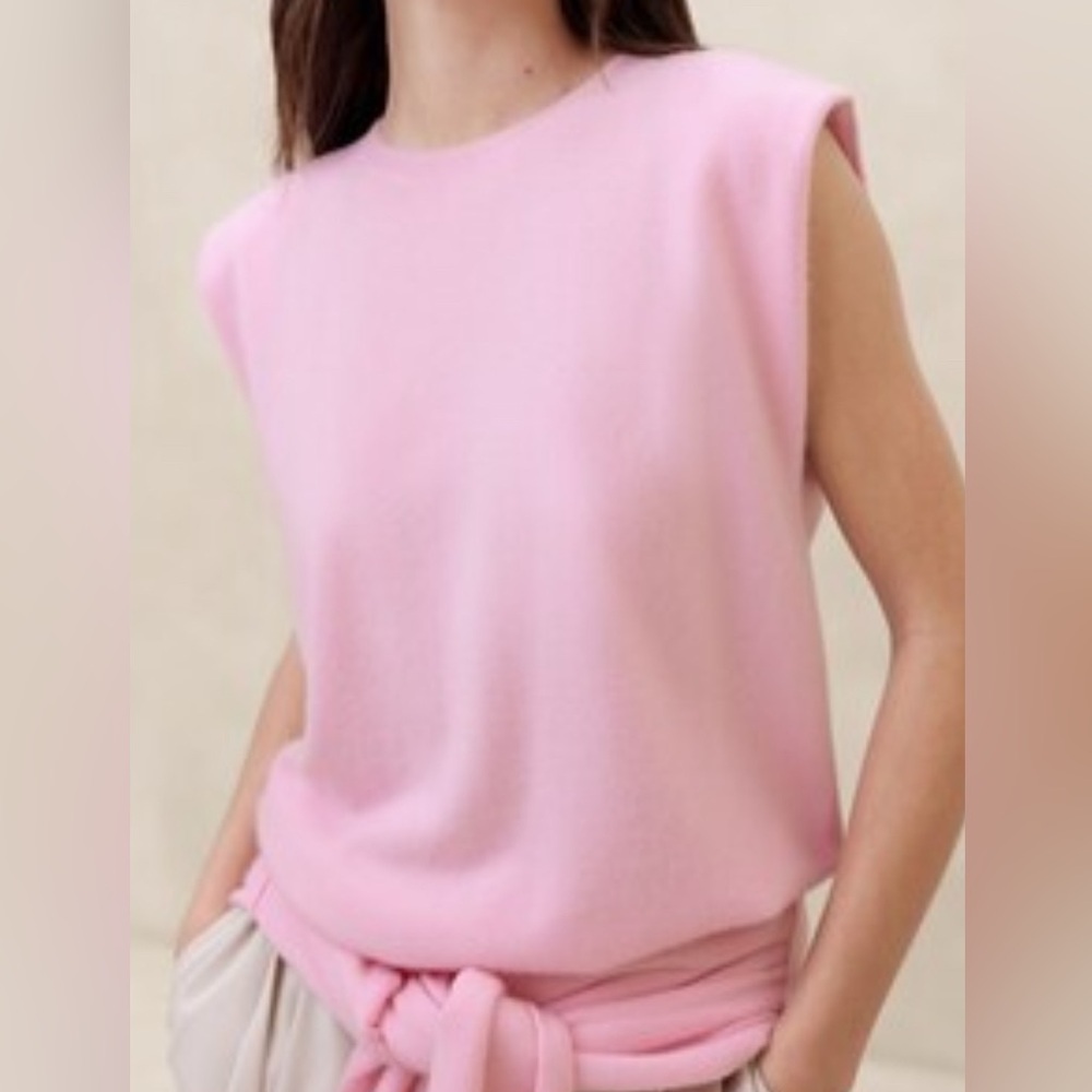 Banana Republic Top Womens Padded Shoulder 100% Cashmere Sweater Medium NEW 1670
